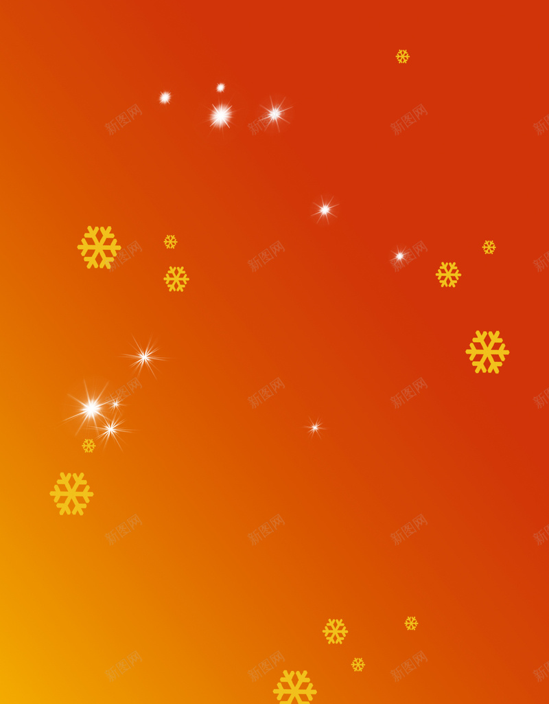 红底雪花星光海报背景模板