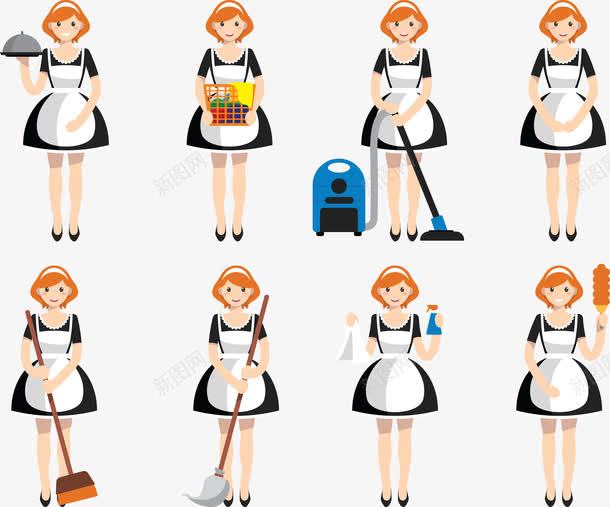 美丽的女人png免抠素材_新图网 https://ixintu.com 吸尘器 扫把 拖把 餐盘