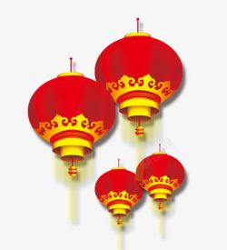 红灯笼灯笼新年元素中国风素材
