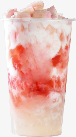 气泡蜜桃酸奶水果茶高清图片