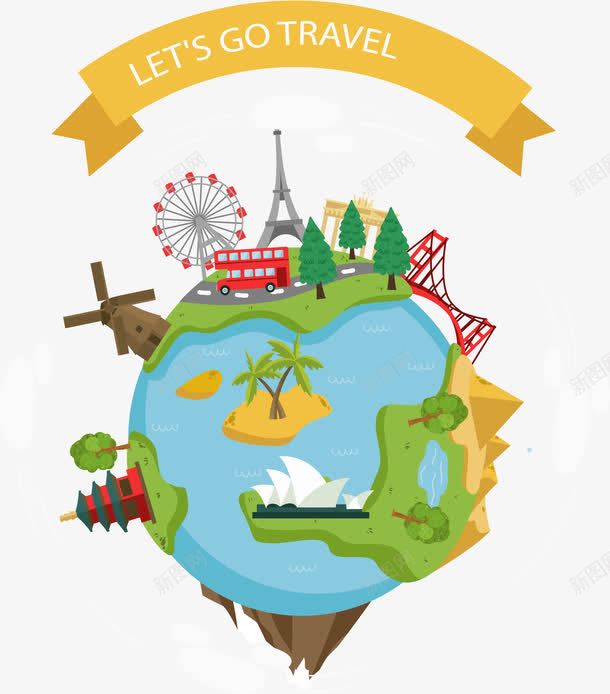 世界名胜建筑海报矢量图ai免抠素材_新图网 https://ixintu.com 世界旅游 旅游 旅游季 环球旅游 矢量png 矢量图
