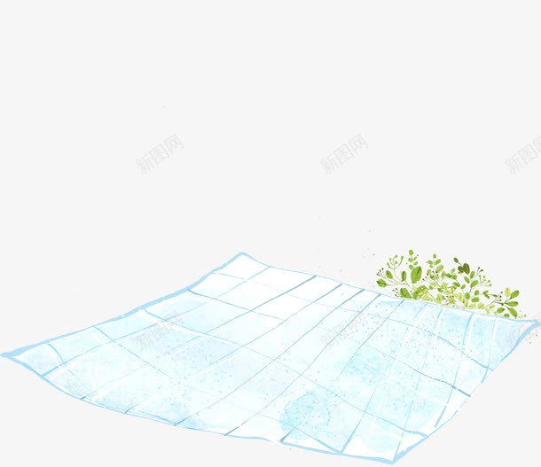 手绘艺术蓝色插画png免抠素材_新图网 https://ixintu.com 插画 艺术 蓝色