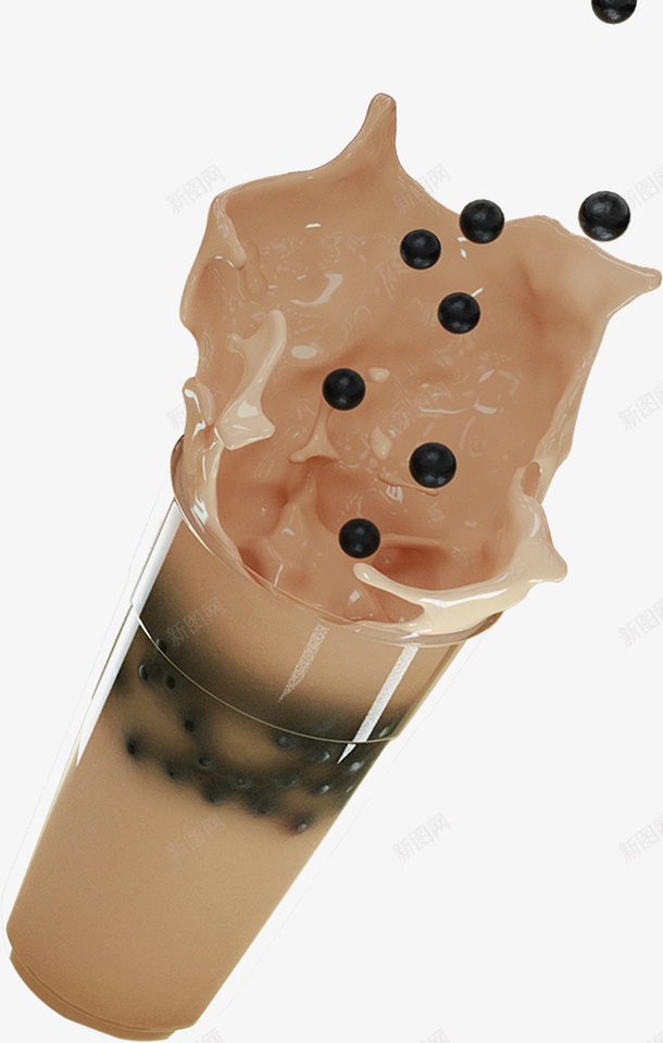 溅射珍珠奶茶png免抠素材_新图网 https://ixintu.com 倾斜 卡通图珍珠奶茶 奶茶 奶茶杯 溅射 珍珠 珍珠奶茶免抠图 珍珠奶茶图片下载