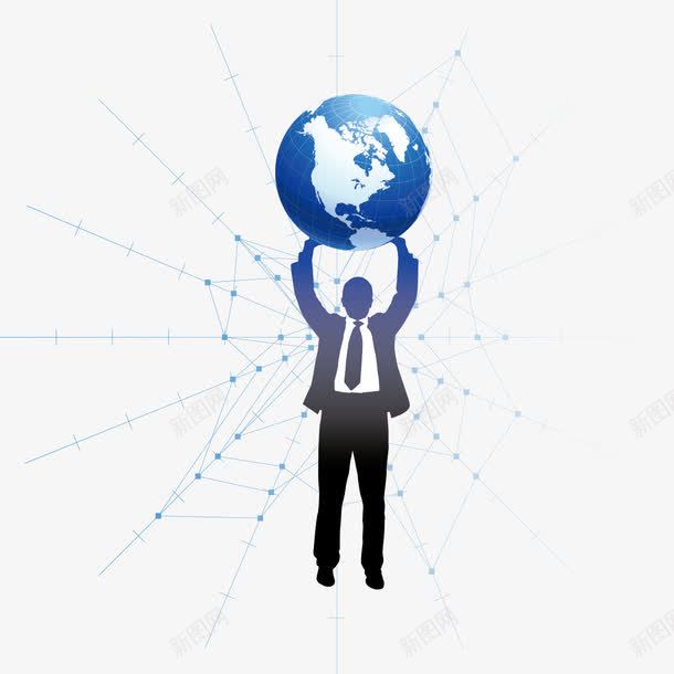 商务人和地球矢量图ai免抠素材_新图网 https://ixintu.com 人 商务素材 地球 矢量地球 矢量图