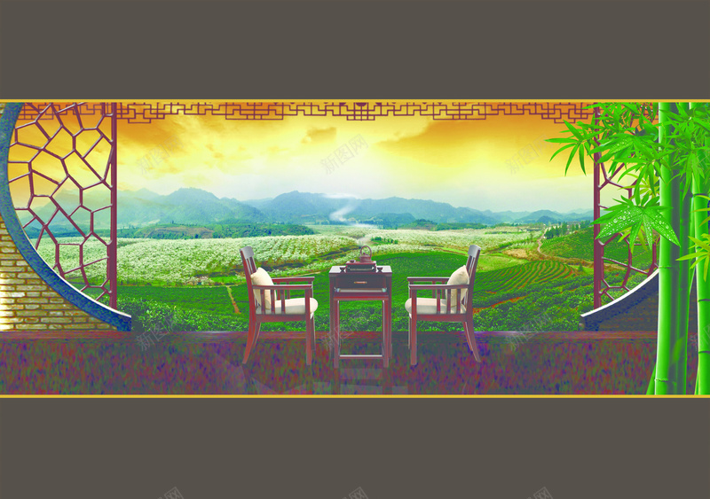 优雅竹子背景素材psd设计背景_新图网 https://ixintu.com 中国风 优雅 海报 竹子 质感 纹理