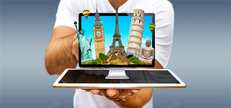 著名建筑旅游商务背景jpg设计背景_新图网 https://ixintu.com 互联网旅游 铁塔 自由女神 旅游banner 创意旅游背景 世界著名建筑 旅游景点 美丽风景 美丽景色 海报banner 摄影 风景