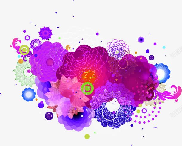 彩色时尚花纹装饰卡通png免抠素材_新图网 https://ixintu.com 卡通 彩色 时尚 花纹 装饰