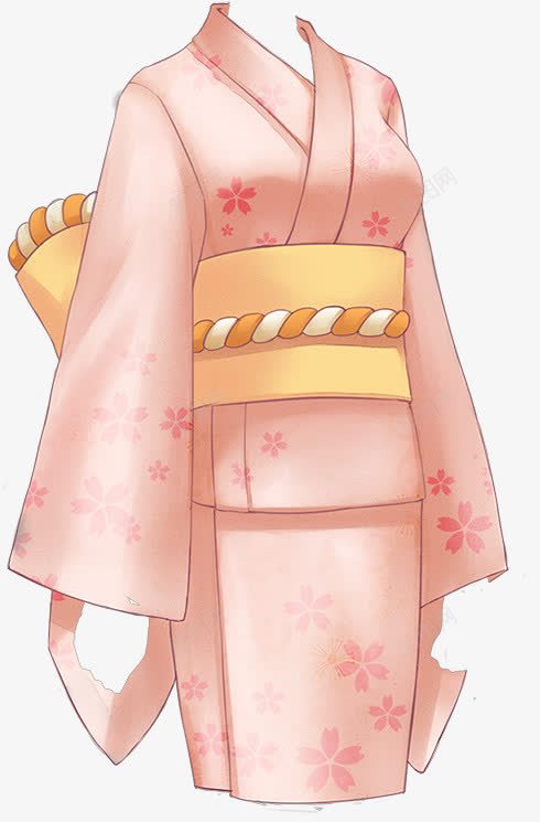 卡通粉色和服元素png免抠素材_新图网 https://ixintu.com 元素 卡通 和服 粉色