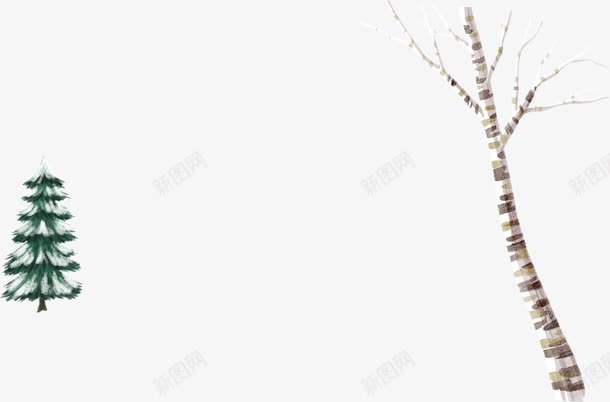 冬季绿色植物树枝png免抠素材_新图网 https://ixintu.com 冬季 树枝 绿色植物