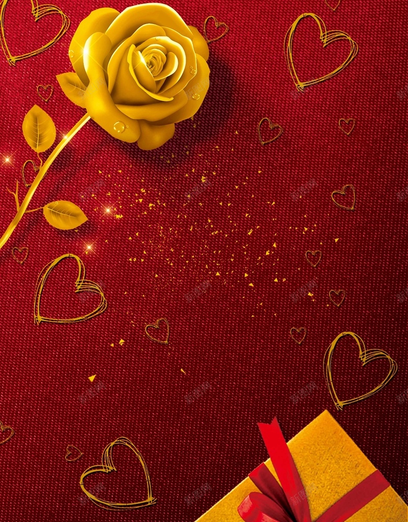 214情人节红金浪漫背景psd设计背景_新图网 https://ixintu.com love psd分层 一生一世 广告设计 情人节 情人节海报设计 浪漫 浪漫情人节 海报 源文件 爱情 真情告白 红金