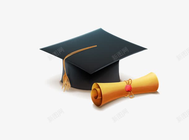 博士帽矢量图eps免抠素材_新图网 https://ixintu.com 卷纸 矢量博士帽 矢量卷纸 矢量图