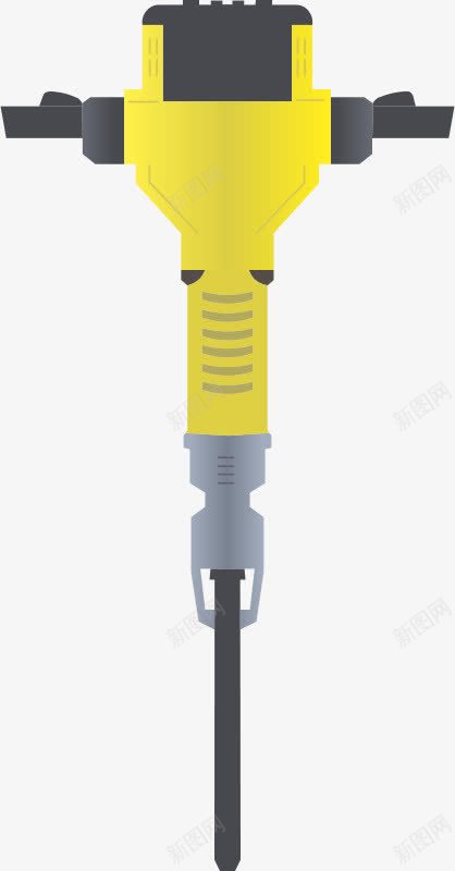 黄色的卡通电钻png免抠素材_新图网 https://ixintu.com 卡通 电钻 黄色 黄色卡通
