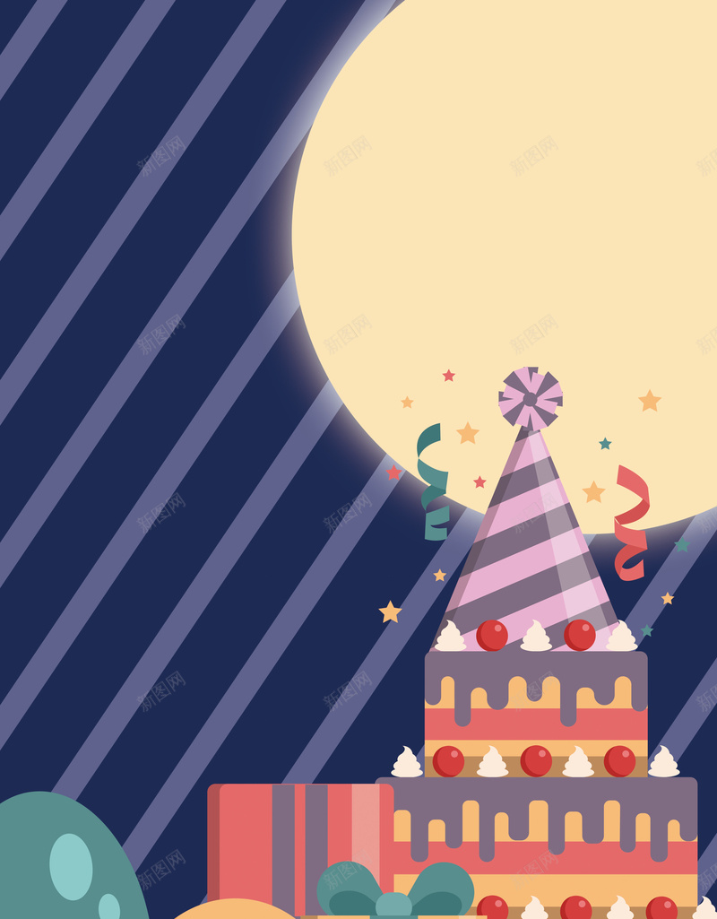 卡通手绘生日聚会psd设计背景_新图网 https://ixintu.com 卡通海报 手绘海报 文艺海报 清新 生日海报 生日聚会 生日背景 生日蛋糕