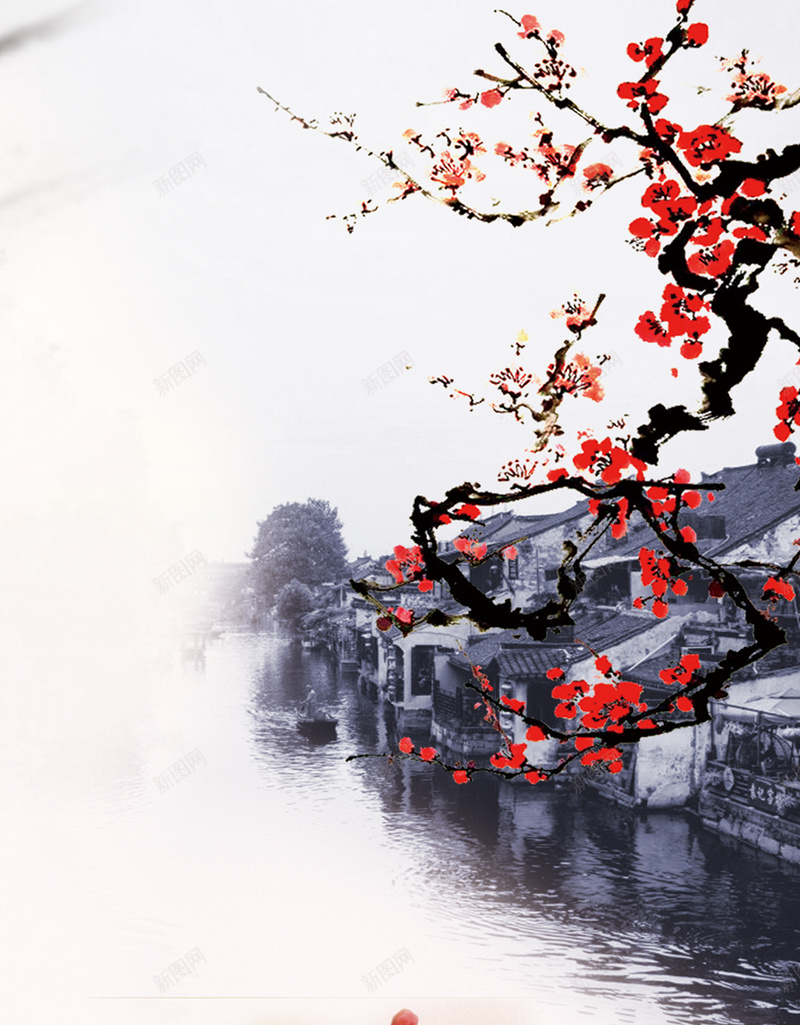 红色花卉H5背景jpg设计背景_新图网 https://ixintu.com 女装 花卉 红色 水乡 中国风 H5背景 H5 h5