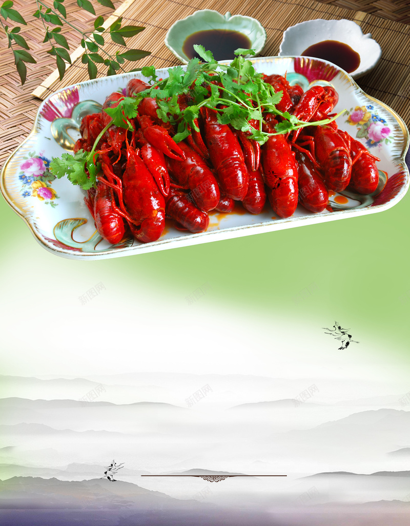 美味中国风麻辣小龙虾海报背景素材psd设计背景_新图网 https://ixintu.com 美食海报 餐饮海报 麻辣龙虾 小龙虾 美食街 龙虾节 中国风 美味龙虾 龙虾上市 广告设计 海报背景 开心