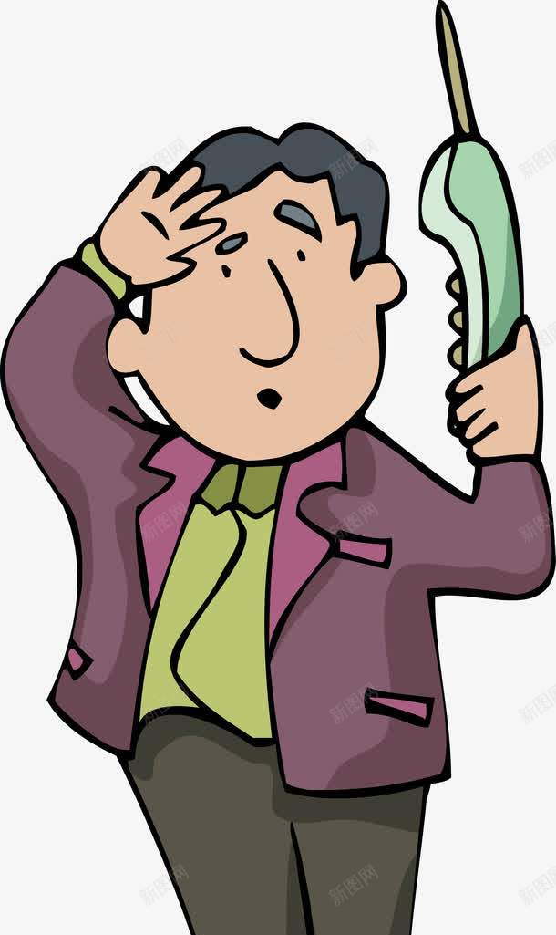 卡通接电话的男人png免抠素材_新图网 https://ixintu.com 企业咨询 企业职员 咨询 咨询电话 打电话 接电话 电话 职员