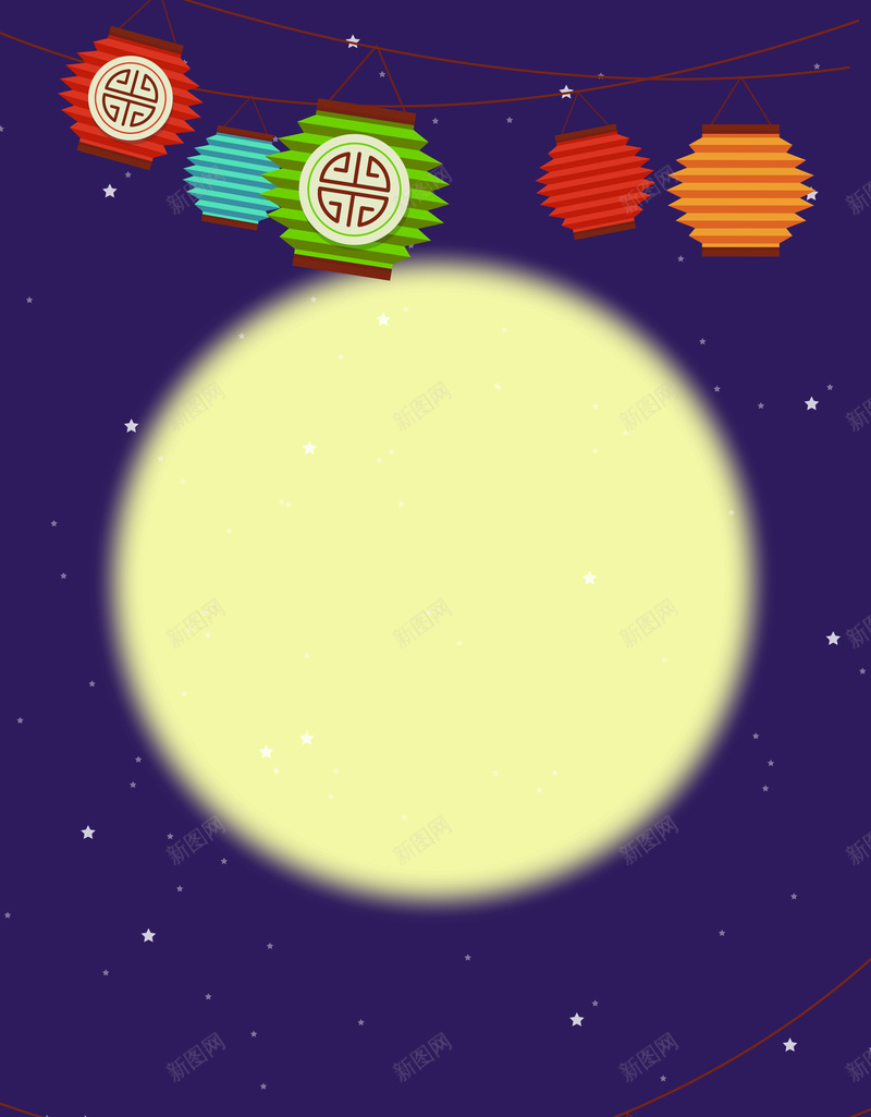 矢量卡通手绘朦胧紫色月圆中秋psd设计背景_新图网 https://ixintu.com 卡通 手绘 朦胧 矢量 紫色 月圆 中秋 灯笼