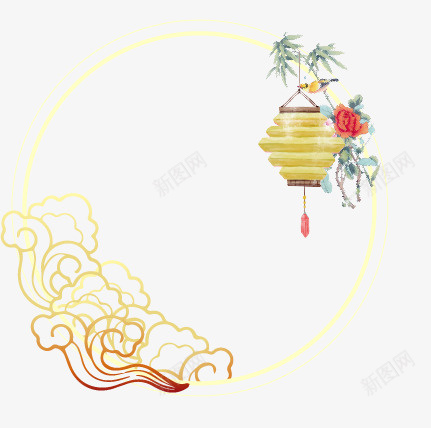 古风祥云圆形边框矢量图图标ai_新图网 https://ixintu.com 古风 圆形 祥云 边框 矢量图
