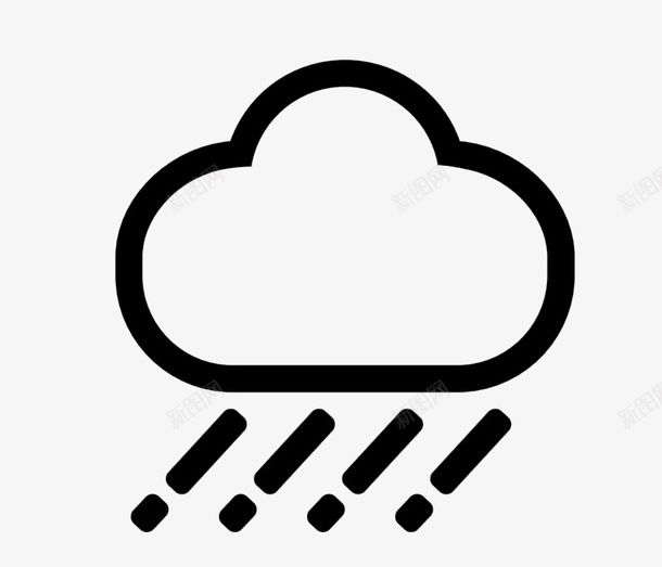 大雨天气示意图图标png_新图网 https://ixintu.com 大雨 天气示意图 简笔画 简约
