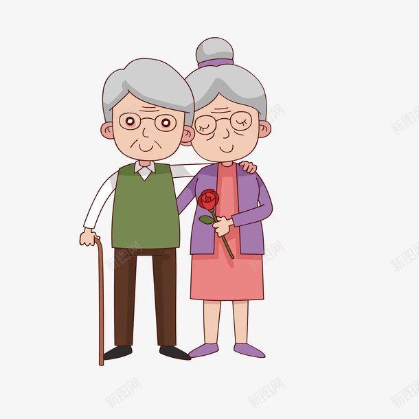卡通成双成对的老年人矢量图eps免抠素材_新图网 https://ixintu.com 卡通 图案 小清新 成双成对 简约 老年人 装饰 矢量图
