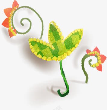 手绘可爱卡通树叶花朵png免抠素材_新图网 https://ixintu.com 卡通 可爱 树叶 花朵