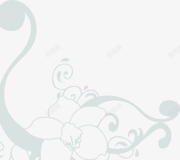 手绘灰色简约花纹png免抠素材_新图网 https://ixintu.com 灰色 简约 花纹