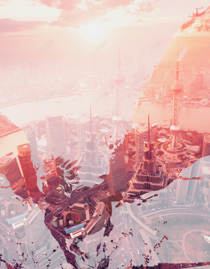 城市房地产还背景psd设计背景_新图网 https://ixintu.com 创意 创意海报 商业城市 城市 城市建筑 房地产素材 海报 背景 马