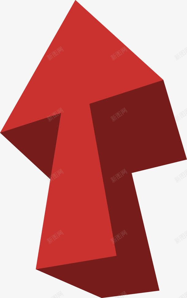 红色立体向上箭头图标png_新图网 https://ixintu.com 3D箭头 向上箭头 矢量png 立体效果 箭头 红色箭头