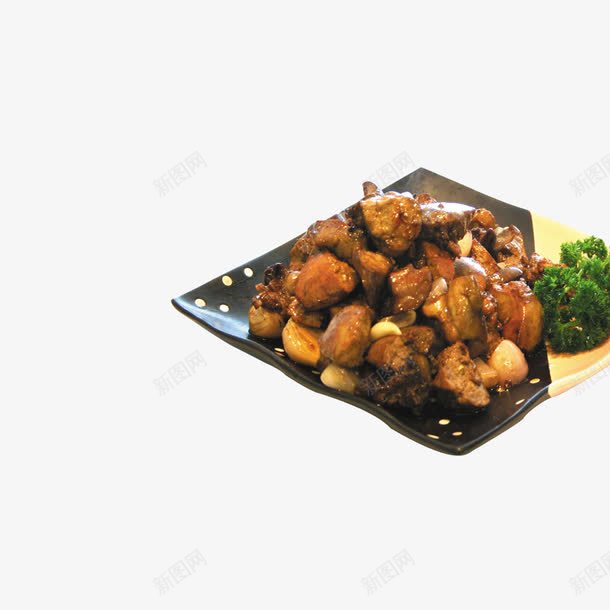 一盘炸鸡块png免抠素材_新图网 https://ixintu.com 油炸 鸡块 黑色瓷盘