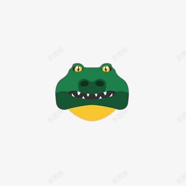 手绘鳄鱼头png免抠素材_新图网 https://ixintu.com png素材 尖牙 绿色 脑袋 鳄鱼