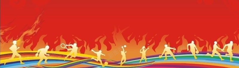 中国体育背景jpg设计背景_新图网 https://ixintu.com 中国红 体育 海报banner 中国风 金色小人红色