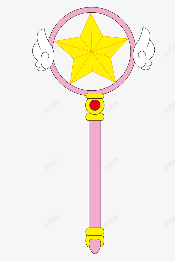小樱魔法棒形png免抠素材_新图网 https://ixintu.com 卡通 图形 扁平 现代