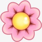 粉色花朵黄色花芯png免抠素材_新图网 https://ixintu.com 粉色 花朵 黄色