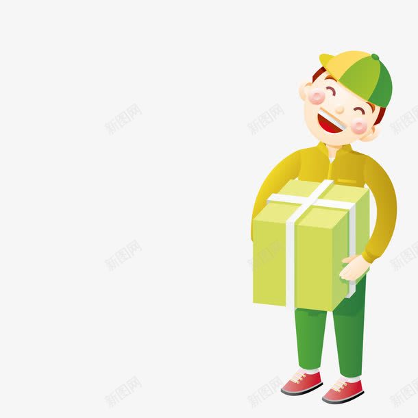 送快寄的人员png免抠素材_新图网 https://ixintu.com 员工 快寄 箱子