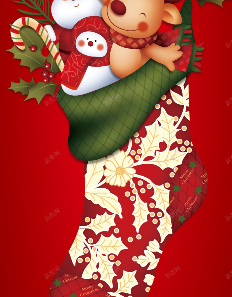 红色圣诞节花藤鹿海报背景psd设计背景_新图网 https://ixintu.com 圣诞节 双旦素材 圣诞元旦 圣诞老人 花藤 圣诞节海报图片下载 门柱 展板 海报