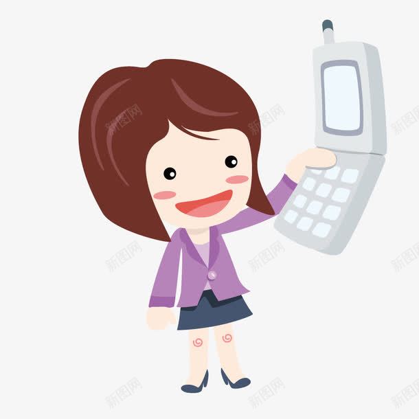 拿翻盖手机的女孩png免抠素材_新图网 https://ixintu.com 女孩 手机 翻盖