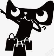 黑色天猫图标海报png免抠素材_新图网 https://ixintu.com 图标 海报 黑色