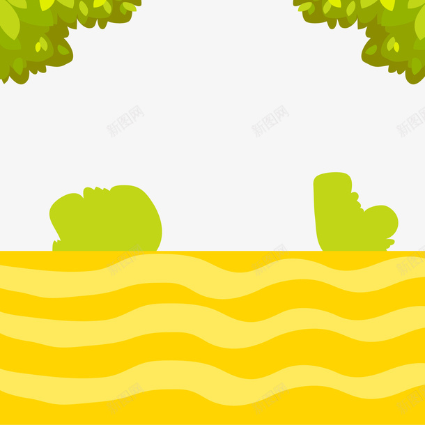 卡通绿色植物png免抠素材_新图网 https://ixintu.com 卡通植物 地面 绿色树木 绿色植物 背景装饰