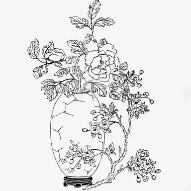 白描花瓶图标图标