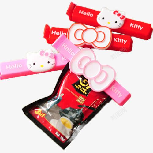 塑料卡通密封夹png免抠素材_新图网 https://ixintu.com 产品实物 卡通猫封口夹 可爱 塑料 密封夹 封口夹 无嘴猫