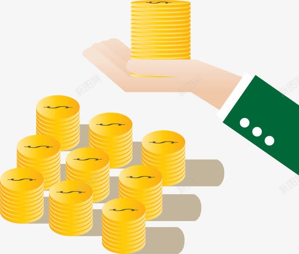 扁平化手托金币png免抠素材_新图网 https://ixintu.com 扁平化 手托金币 理财