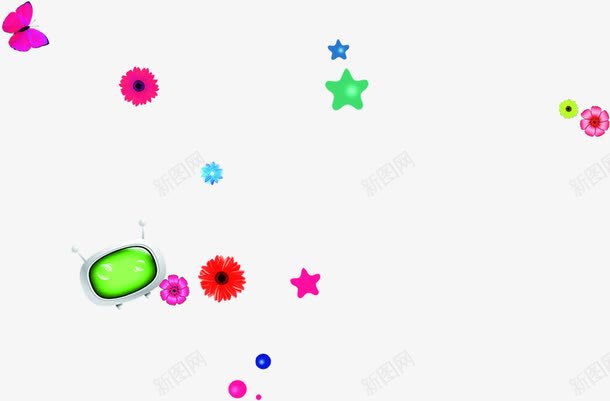 手绘卡通花朵星星装饰png免抠素材_新图网 https://ixintu.com 卡通 星星 花朵 装饰