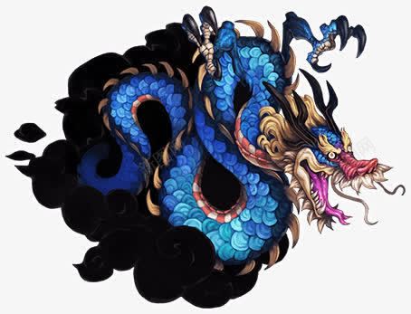 手绘古典艺术龙纹彩绘png免抠素材_新图网 https://ixintu.com 古典 彩绘 艺术