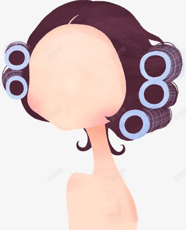 手绘卷发美女时尚png免抠素材_新图网 https://ixintu.com 时尚 美女