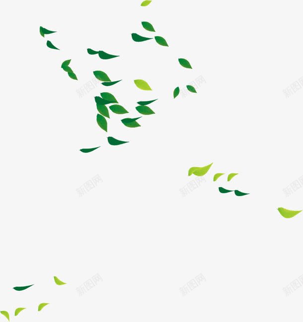 创意绿色随风飘扬的树叶png免抠素材_新图网 https://ixintu.com 创意 树叶 绿色 飘扬