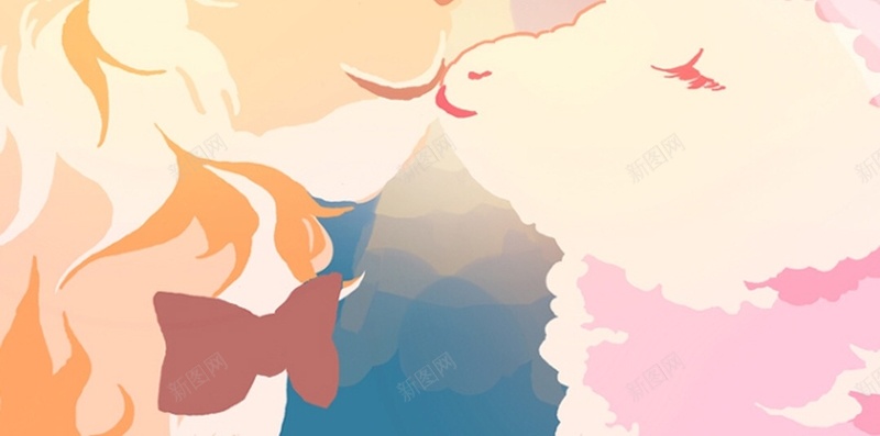 浪漫卡通插画H5背景jpg设计背景_新图网 https://ixintu.com 卡通 手绘 插画 浪漫 童趣 背景 长颈鹿