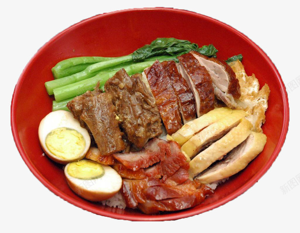 四宝饭四拼饭png免抠素材_新图网 https://ixintu.com 三拼饭 叉烧 叉烧饭 双拼饭 四宝饭 四拼饭