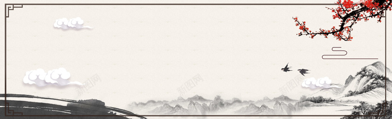 淘宝初秋复古新品大促bannerpsd设计背景_新图网 https://ixintu.com 初秋 复古 中国风 新品 大促 淘宝 宣传 秋天 山水