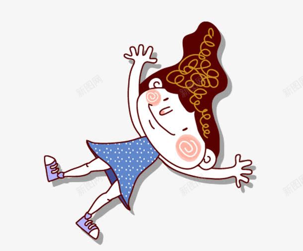 躺着的小女孩png免抠素材_新图网 https://ixintu.com 卡通人物 小女孩 躺着