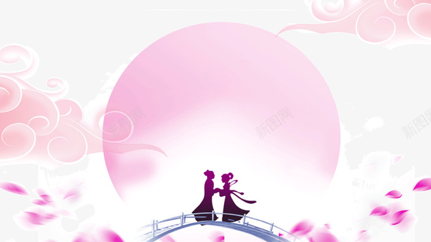 七夕背景七夕牛郎织女相会psd免抠素材_新图网 https://ixintu.com 七夕 情人节 情侣 爱